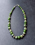 Full Blue Pottery Bead Long Necklace (Green)